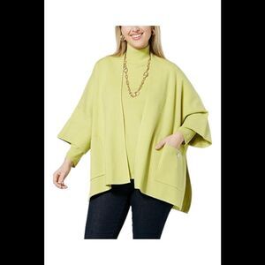 WynneCollection SoftKNIT Drama Kimono Cardigan Pear - Regular